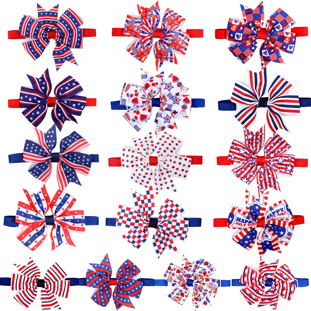 60 шт. 4 июля/4 июля регулируемый галстук бабочка для питомца щенка кота собаки