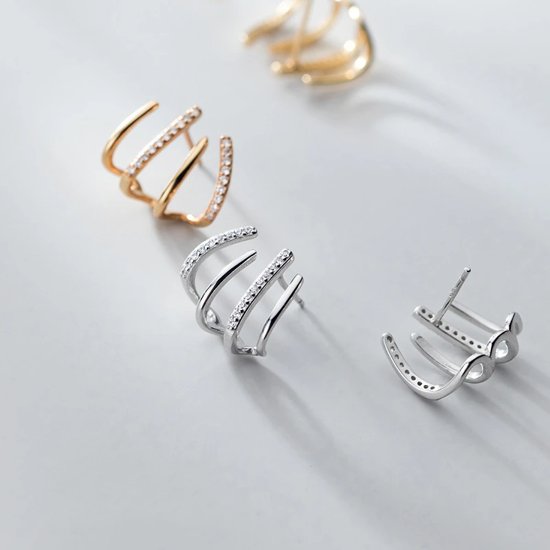 LKO Настоящее серебро 925 пробы роскошные креативные серьги-гвоздики в форме когтя