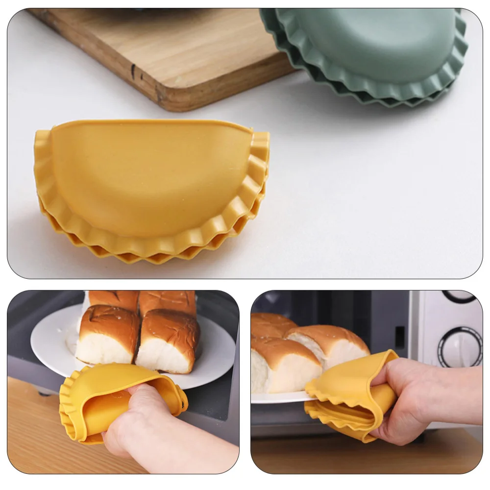 

2Pcs Kitchen Baking Mitts Heat Resistant Mats Anti-Scalding (Yellow)