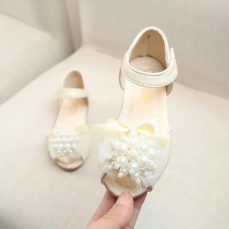 

Toddler girl sandals children summer shoes princess children flat pearl shoes fashion toddler sandals students outdoor shoes