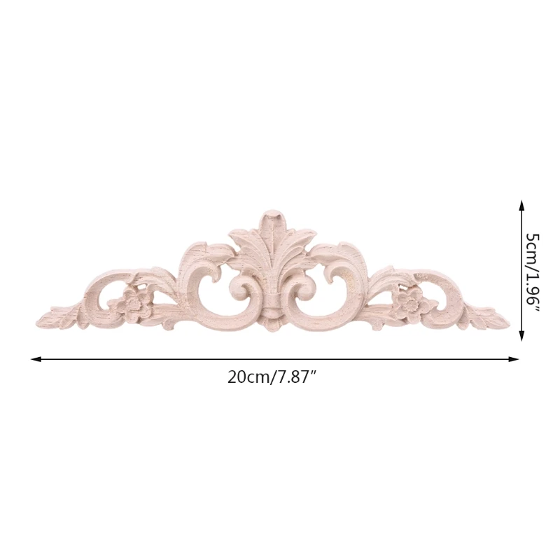

4pcs Exquisite Wood Carved Onlay Appliques for Furniture Cabinet Unpainted Wooden Mouldings Decal Decoration