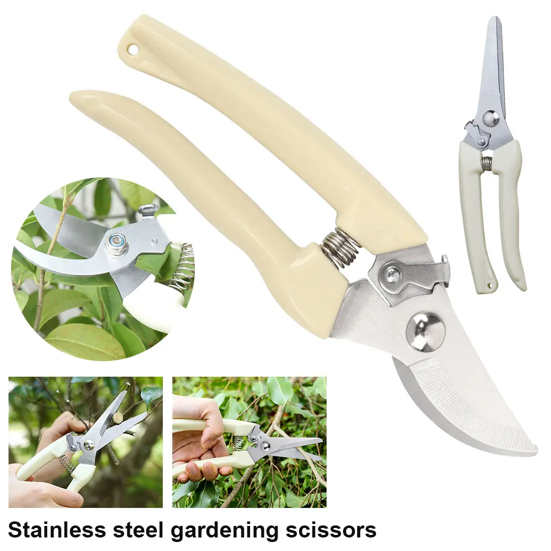 

Stainless Steel Garden Scissors Grafting Tool Pruner Fruit Tree Cutter Gardening Secateurs Anti-slip Shears for Home Dropshippin