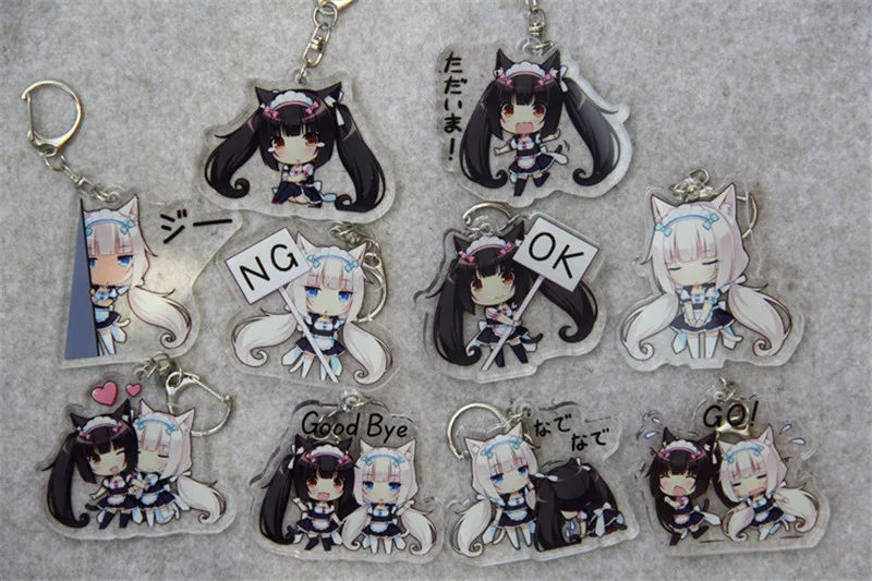 Аниме Nekopara Chocola ванильный акриловый брелок для косплея подвеска Хэллоуин косплей