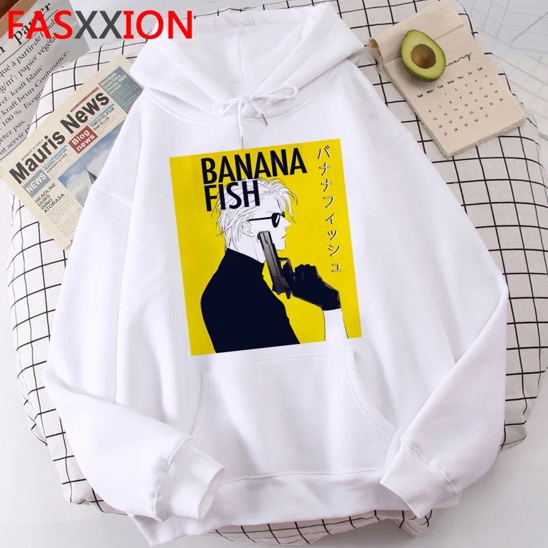 

Мужские толстовки Банановая рыба мужские гранж графика Корея Ulzzang Мужской пуловер Ulzzang