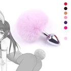 Сексуальная металлическая плюшевая Анальная пробка Кролик Девочка хвост Милая эротическая игрушка для косплея Сексуальная Женская Анальная пробка близость игры для пар