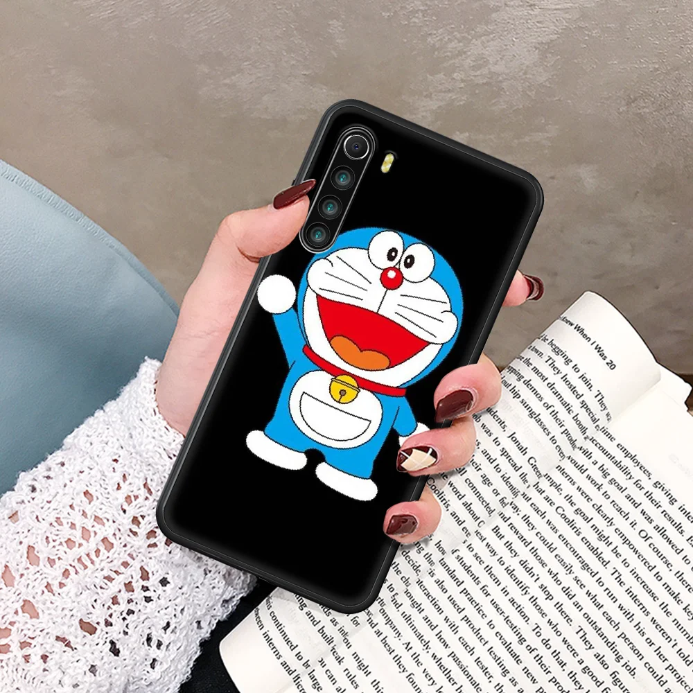 

cute cartoon cat doraemon Phone Case For Xiaomi Redmi Note 7 8 8T 9 9S 4X 7 7A 9A K30 Pro Ultra black Coque Trend Hoesjes