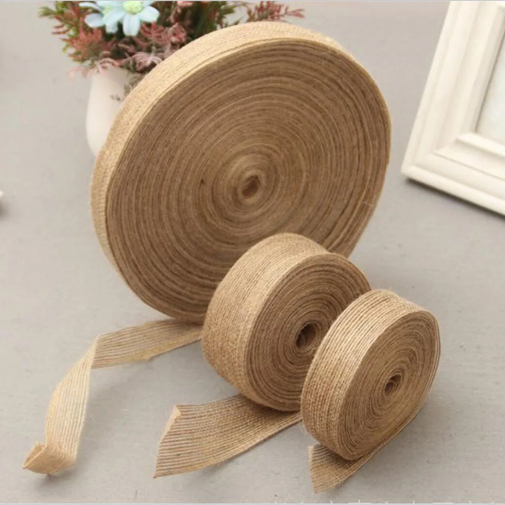 10 м из натурального джута Мешковина мешковиной лентой рулонов винтажные