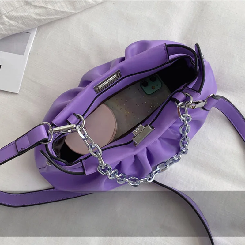 

Totes Bags For Women 2020 Elegant Sweet Handbags Shoulder Bag Soft Leather Designer Messenger Bag Female Fashion Cloud Clutch