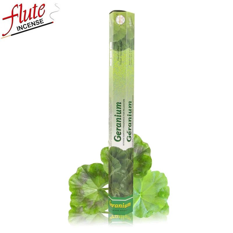 Geranium Флейта 20 палочек/упаковка вишня ароматическая специя Порошковая палочка ладан ручной работы из индийского сжигания в гостиной для йоги - Аромат: Geranium