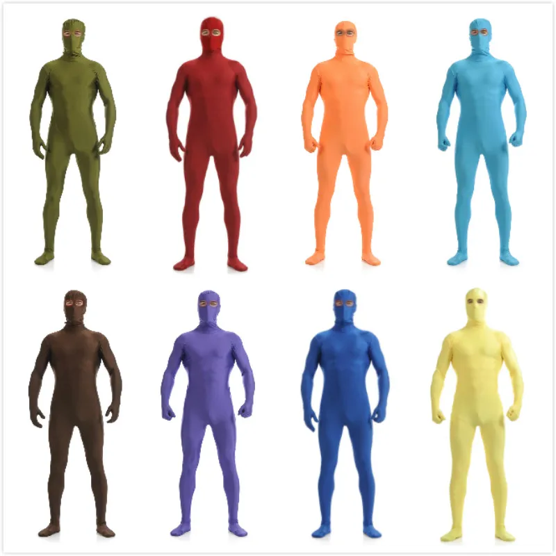Adult Lycra Open Eyes Full Body Zentai Suit Custome for Halloween Men Second Skin Tight Suits Spandex Bodysuit Cosplay Costumes