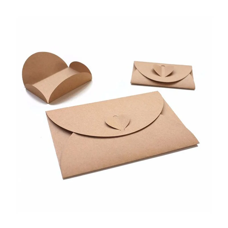 

20Pcs/Set Classical Postcard Envelopes Invitation Card Kraft Paper Letter Cowhide Self Envelope Office Supplies