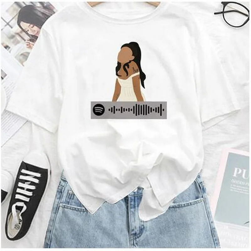 Футболка женская с 7 кольцами и надписью Thank U модная рубашка в стиле Харадзюку Next