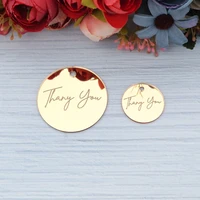 10pieceslot thank you acrylic mirror round hanging tags for wedding birthday party favors table decor