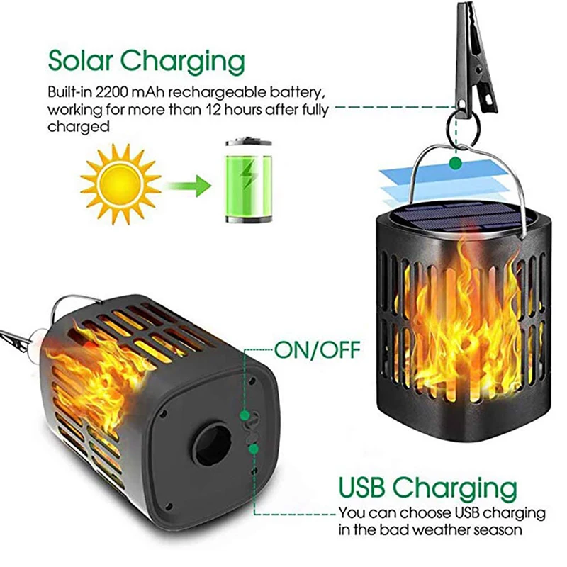 

2 Pcs Solar Lantern Garden Lantern Fire Automatically Solar Garden Light Solar Lantern Solar Garden Light Automatically