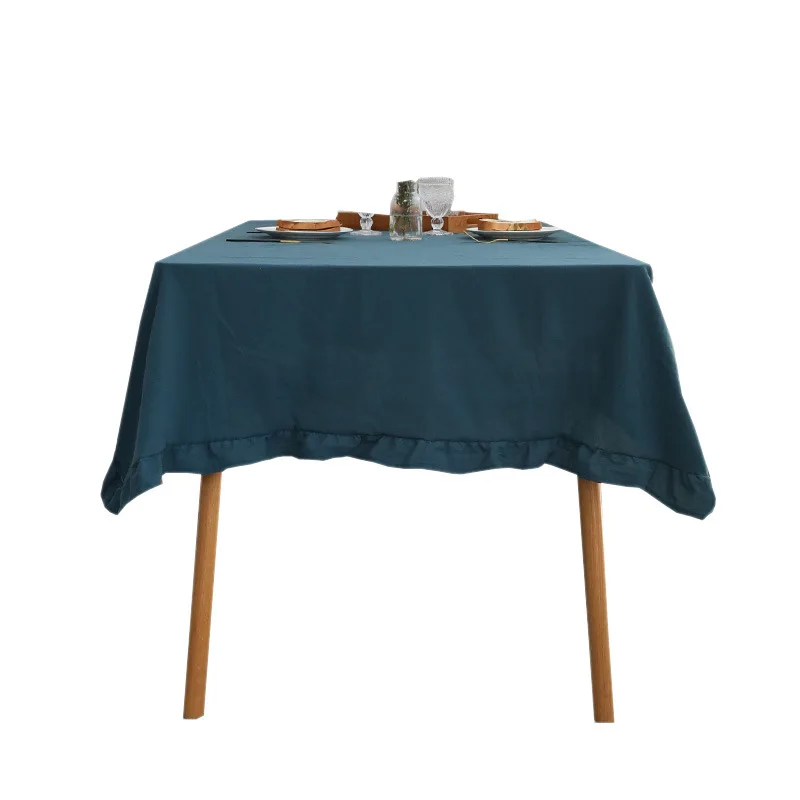 Однотонная скатерть Северная Европейская Ins гофрированная тканевая белая