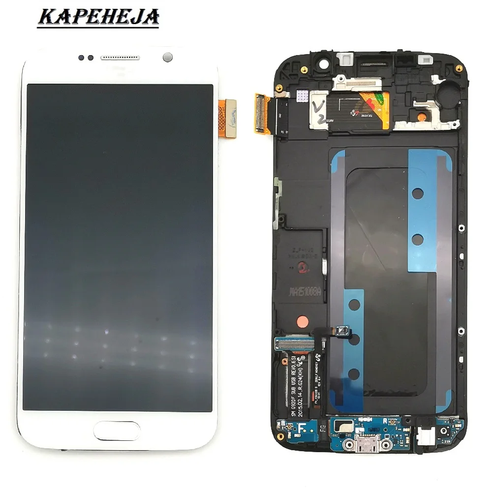 super amoled lcd display for samsung galaxy s6 g920 g920f g920p g920i g920v g920a lcd display touch screen digitizer assembly free global shipping
