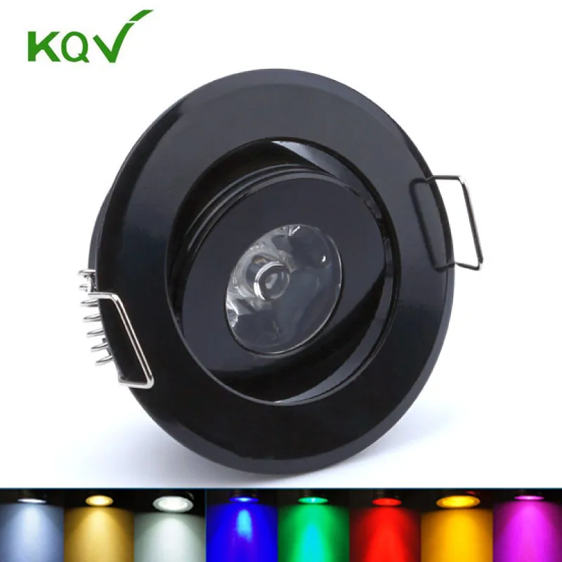 Светодиодный точечный светильник черный мини на потолок 3 Вт с отверстием