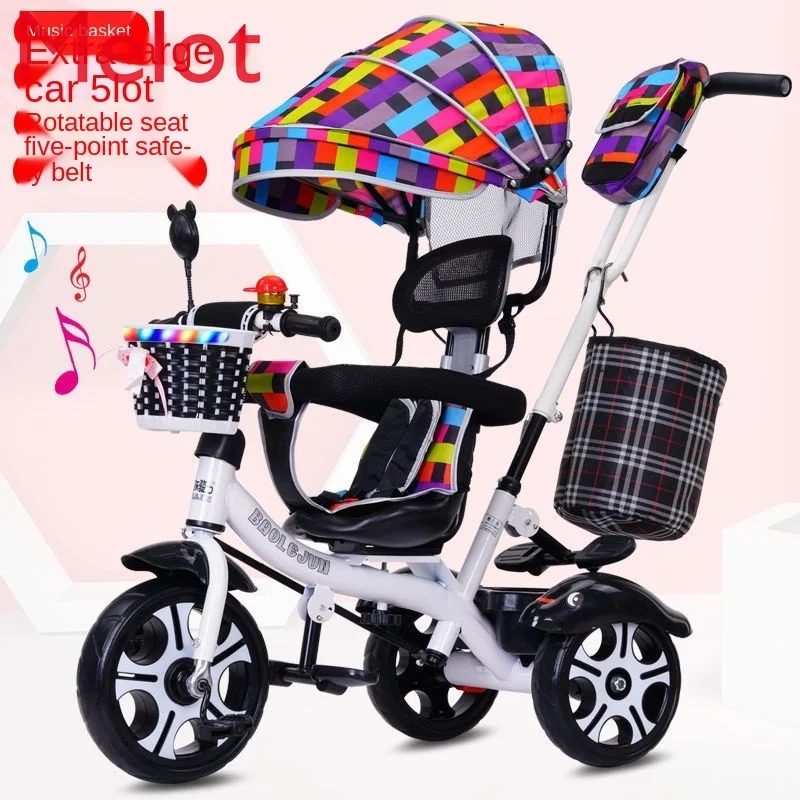 

Children's Tricycle with Music 1-3-5 Years Old Bicycle Baby Stroller Stroller Bicycle