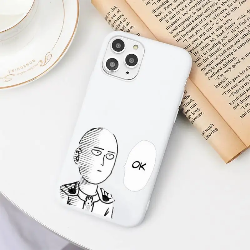 

Anime One Punch Man cool Phone Case Candy Color for iPhone 11 12 6 6S 7 8 XS X SE 2020 XR mini pro Plus MAX coque