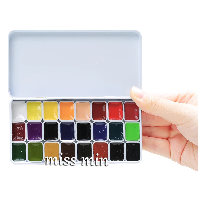 

Original Germany Schmincke Academy level 24 Color Solid Watercolor Set Paint Trial 0.8ml Mini Aquarel Sub Package Acuarelas