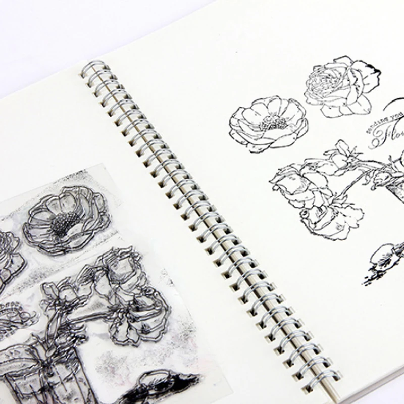 Винтажный прозрачный штамп с цветами птицами розами украшение сделай сам