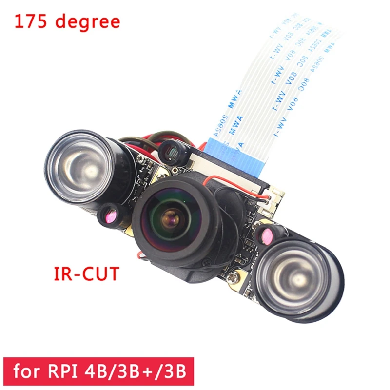 

for Raspberry Pi 4 IR-CUT Camera Night Vision Focus Adjustable 5MP Fisheye Auto Switch Day-Night for Raspberry Pi 3