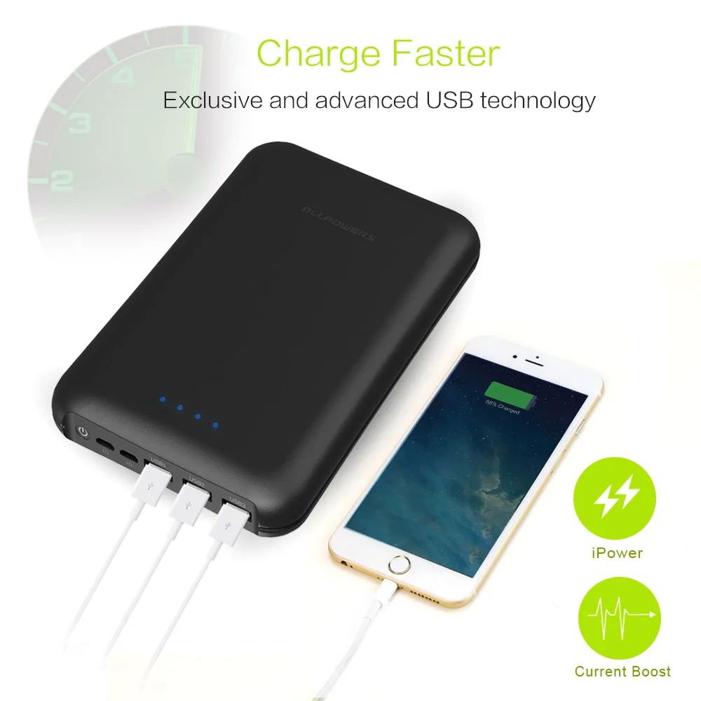 High Capacity Real 30000mAh Power Bank Li-polymer Rechargeable Phone External Battery Charger Backup Battery for Phones Tablets