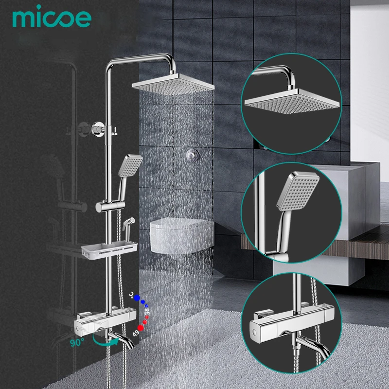Micoe набор для душа Smart термостат меди кран большая площадь струи воды топ спрей ABS