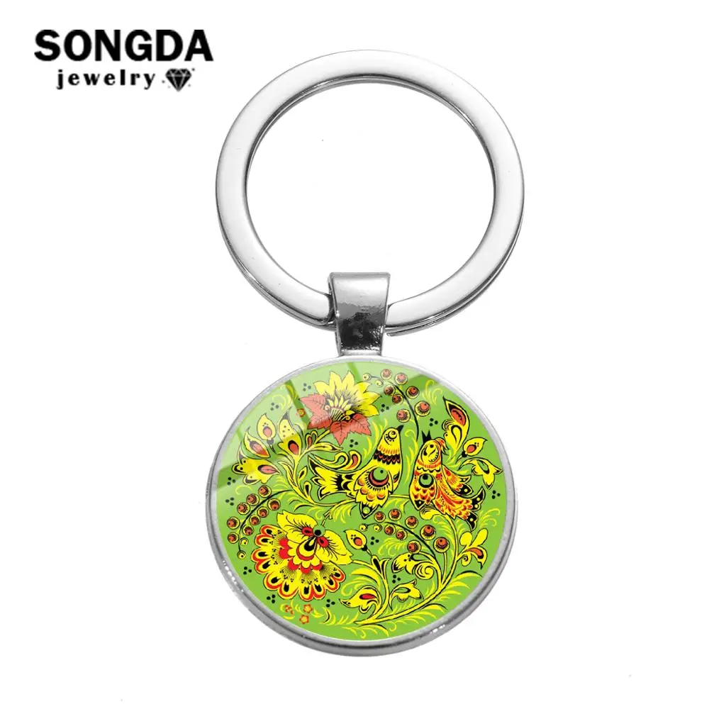 SONGDA 2019 новые Богемские брелок с цветами Хохлома русским народным творчеством