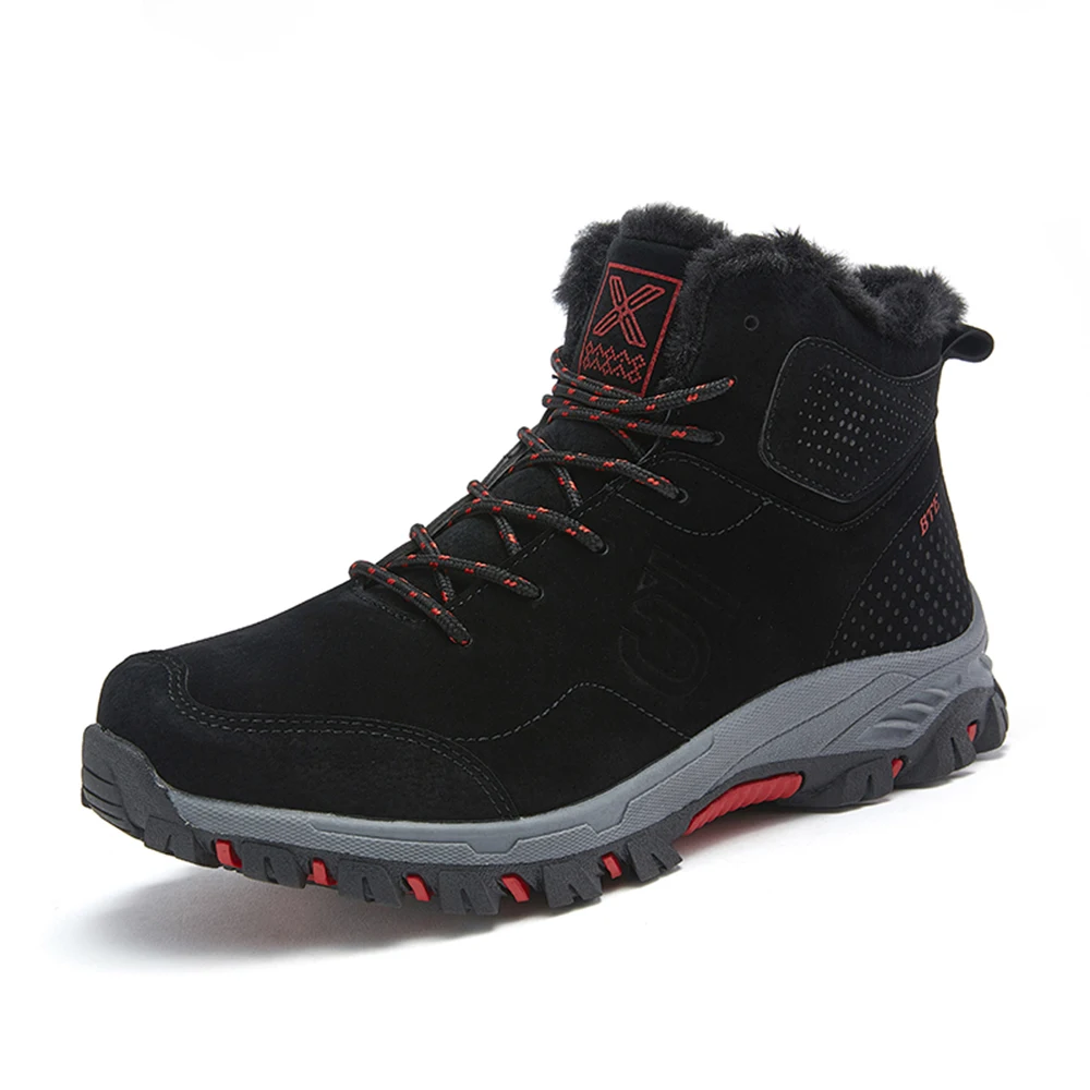 

Мужские зимние ботинки, зимние теплые плюшевые мужские ботинки, женская обувь, замшевые кожаные водонепроницаемые ботильоны, обувь на плос...