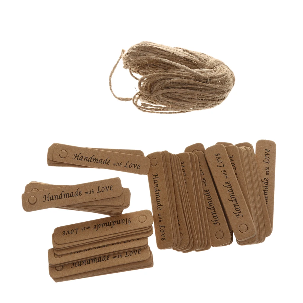 Упаковка из 100 крафт-бумаги Висячие бирки Свадебная помолвка наклейка для