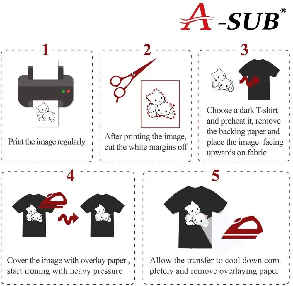 Фотобумага для ткани темного цвета 10 листов|Термотрансферная бумага| |