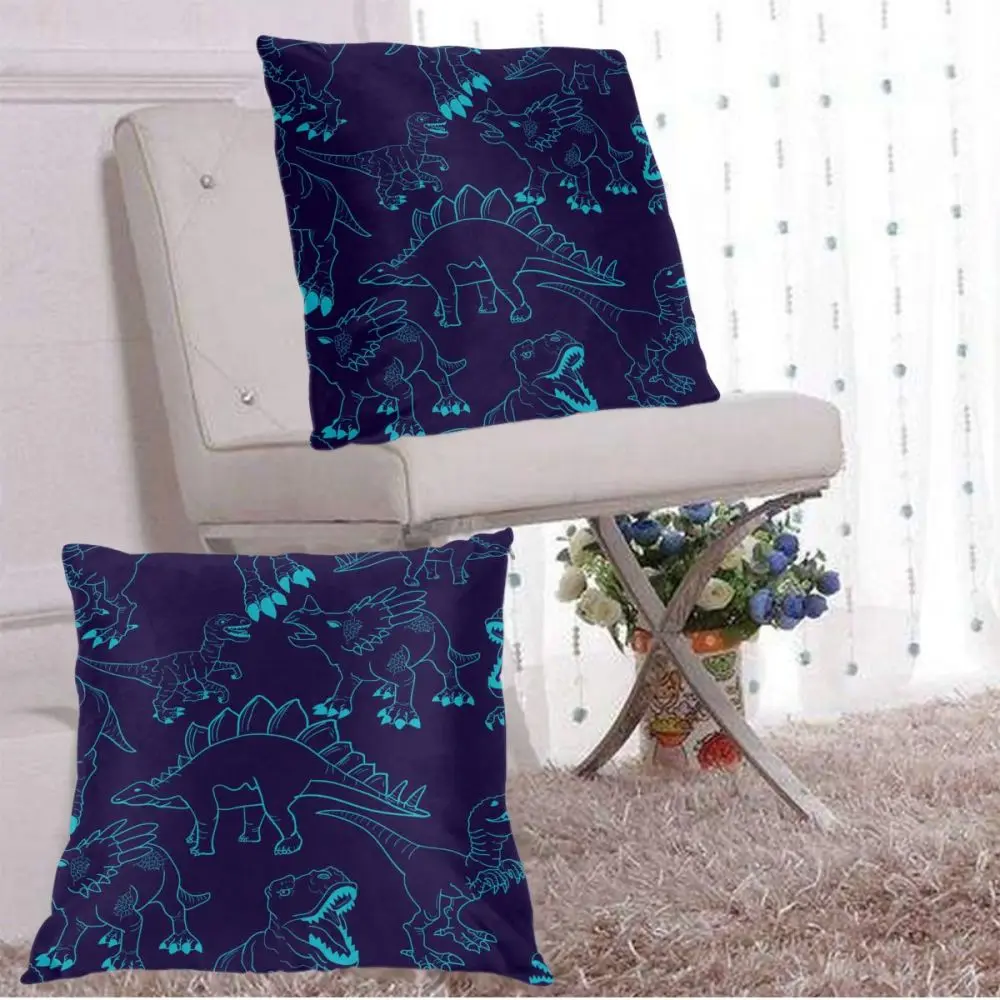 

Square Decorative Throw Pillows T-rex Dinosaur Grunge Print Cushion Covers Cases Pillowcases for Sofa Bedroom Car Chair 2 Pieces