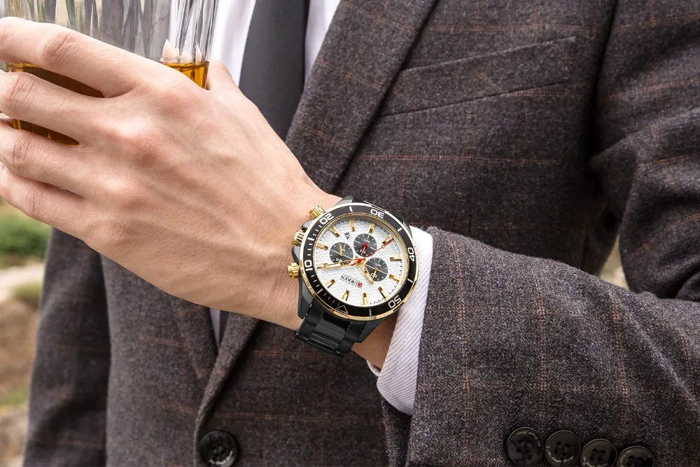 

Fashion Quartz Watch Mens Watches Top Brand Casual Stainless Steel Wristwatch Multifunctional Business Male Clock