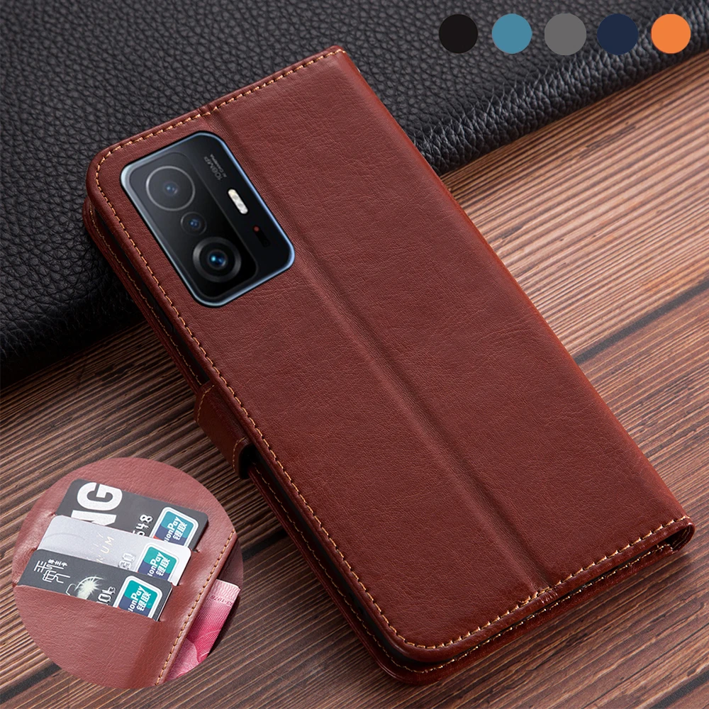 Роскошный кожаный чехол-книжка с откидной крышкой чехол на Xiaomi 11 T Pro для