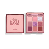 novo 9 color notebook eyeshadow palette glitter matte pearlescent waterproof and sweat proof beginner makeup t1415