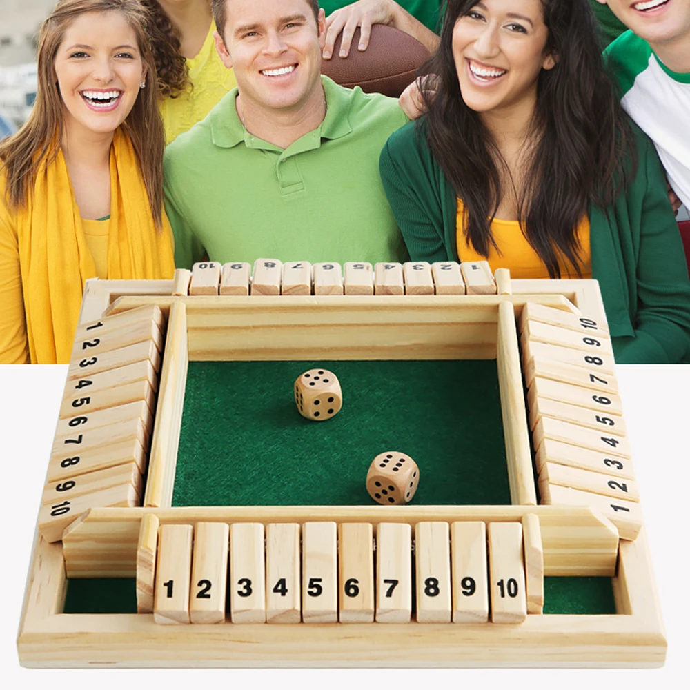 Игра в кости Shut The Box 2-4 игрока классическая деревянная настольная игра для детей и