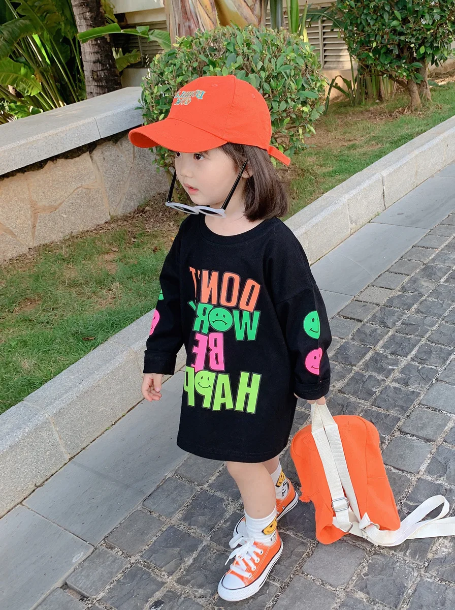 2020 Детская одежда детское повседневное хлопковое платье с длинными рукавами и