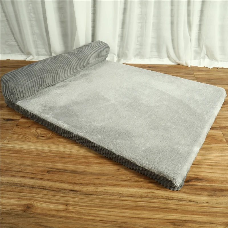 1 side Gray Роскошный большой диван-кровать для собаки, кошки, питомца, подушка для больших собак, моющееся гнездо для кошки, плюшевого щенка, коврик для питомника, квадратная Подушка для домашнего питомца - Цвет: 1 side Gray