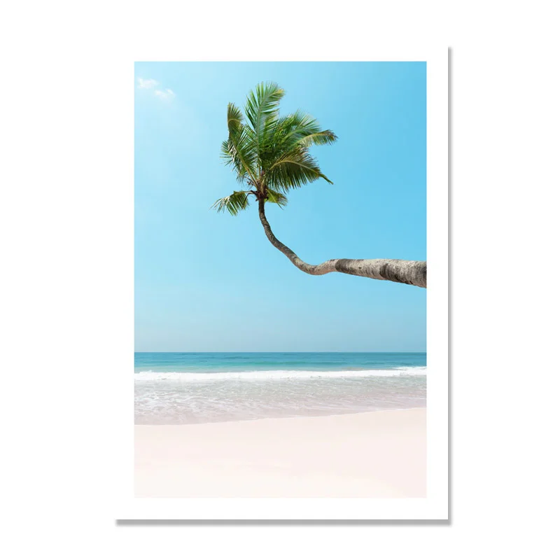 Настенная Картина на холсте синее море вода скандинавский постер дерево морской