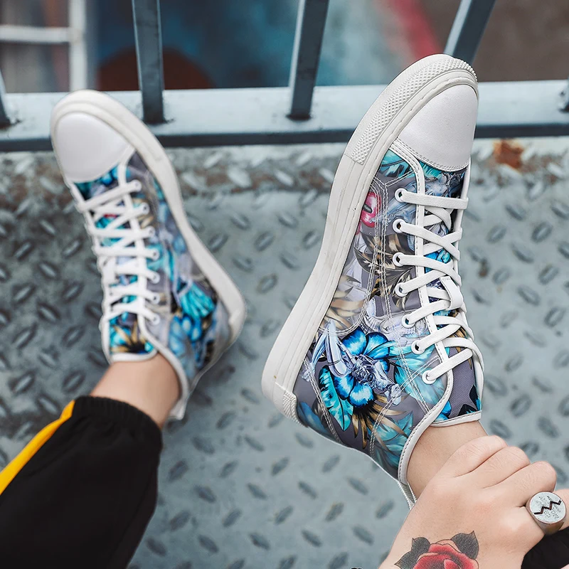 

Spring Autumn High Top Sneakers Zapatos De Hombre New Brand Mens Shoes Casual Lace-up Outdoor Sports Shoes for Man High Quality