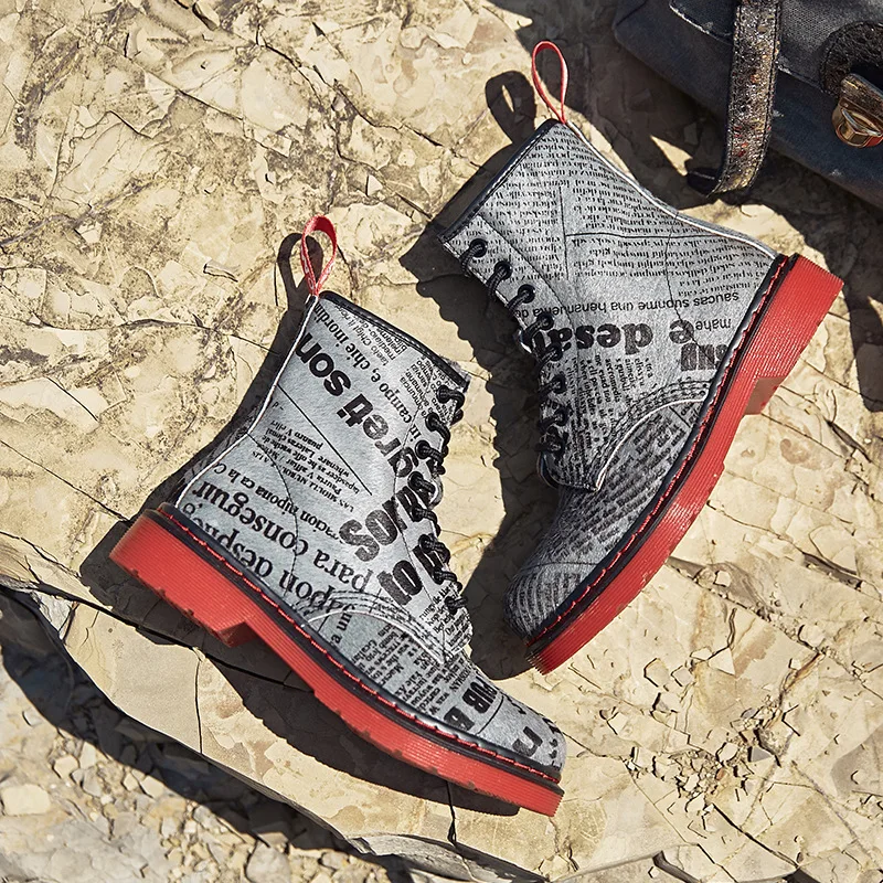 Осенне зимние винтажные полуботинки в стиле милитари Модные женские