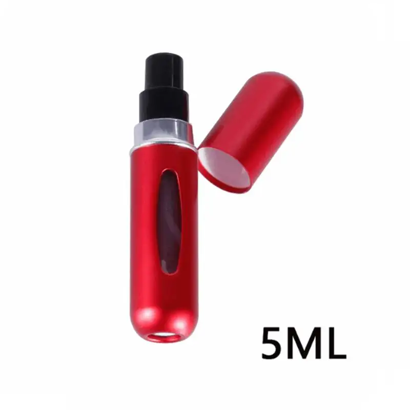 red color Дорожная мини многоразовая Удобная пустая бутылка для парфюмерии с распылителем ароматный насос спрей чехол Parfum безвоздушный насос косметические контейнеры 4,8 - Цвет: red color