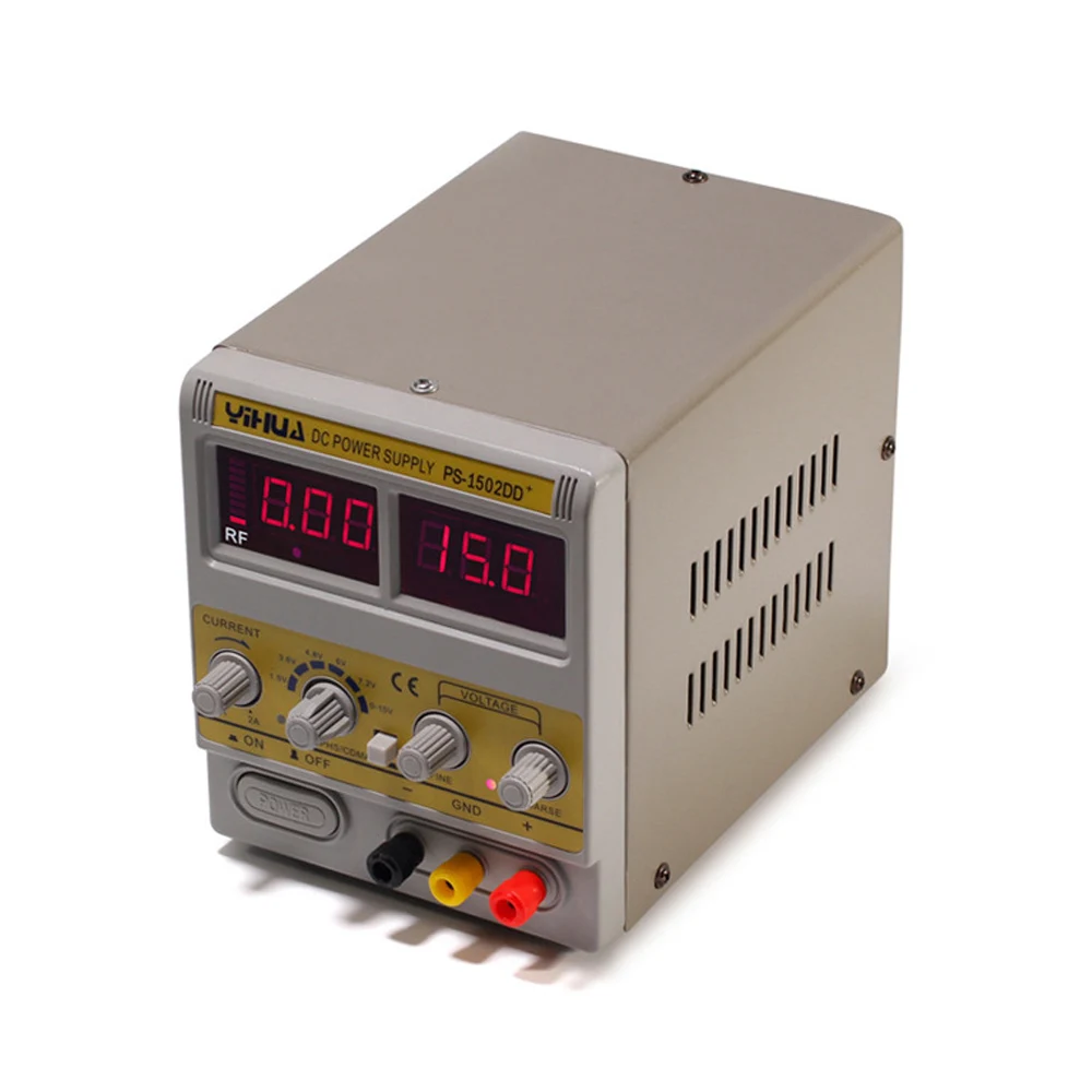 Новейший YIHUA 1502DD+ для мобильного телефона 15V 2A Регулируемый источник питания постоянного тока с светодиодный дисплеем