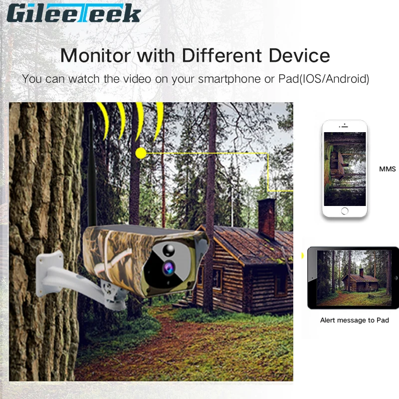 

Solar WiFi IP-Camera 1080P HD Outdoor Charging Battery Wireless Security Camera PIR Motion Detection Surveillance CCTV camera