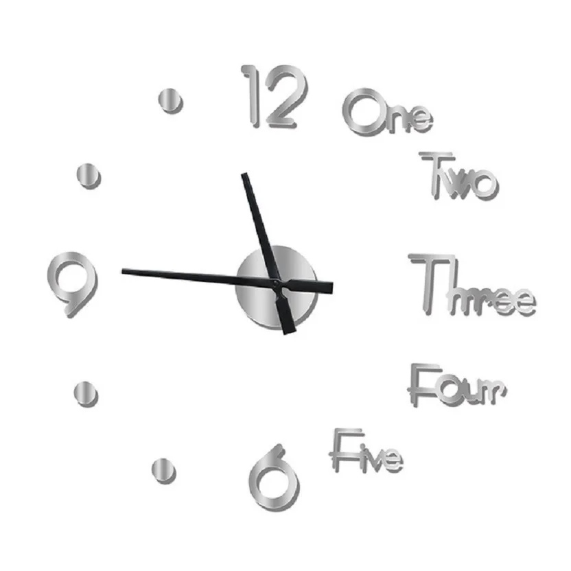 

Home decoration acrylic wall sticker clock DIY simple clock mute home living room study bedroom wall clock high quality mirror a