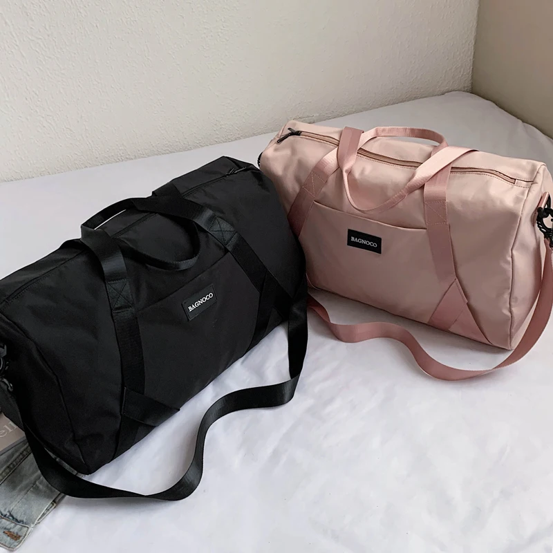 Ginhae Large Capacity Shoulder Bag Waterproof Nylon Training Fitness Travel Handbag Black Color Women Men Outdoor Sport Bag 2020