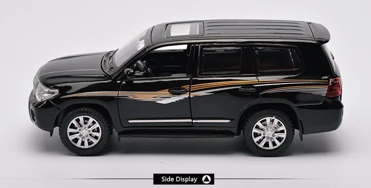 1/32 внедорожник Toyota Land Cruiser, брелок для автомобильных ключей, модели 4 дверь открыта тянуть обратно светильник музыка металлический автомобиль игрушка для детей мальчиков и девочек собрать