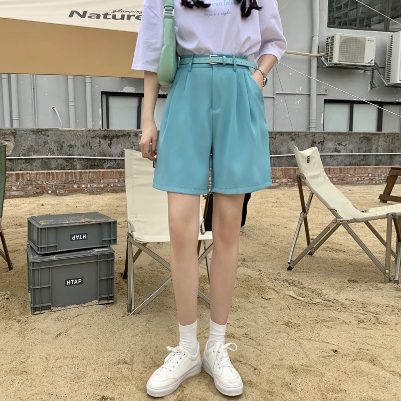 

YTX1341 Summer Korean version of the 2021 new high-waisted thin and thin outer wear drape large size casual shorts women