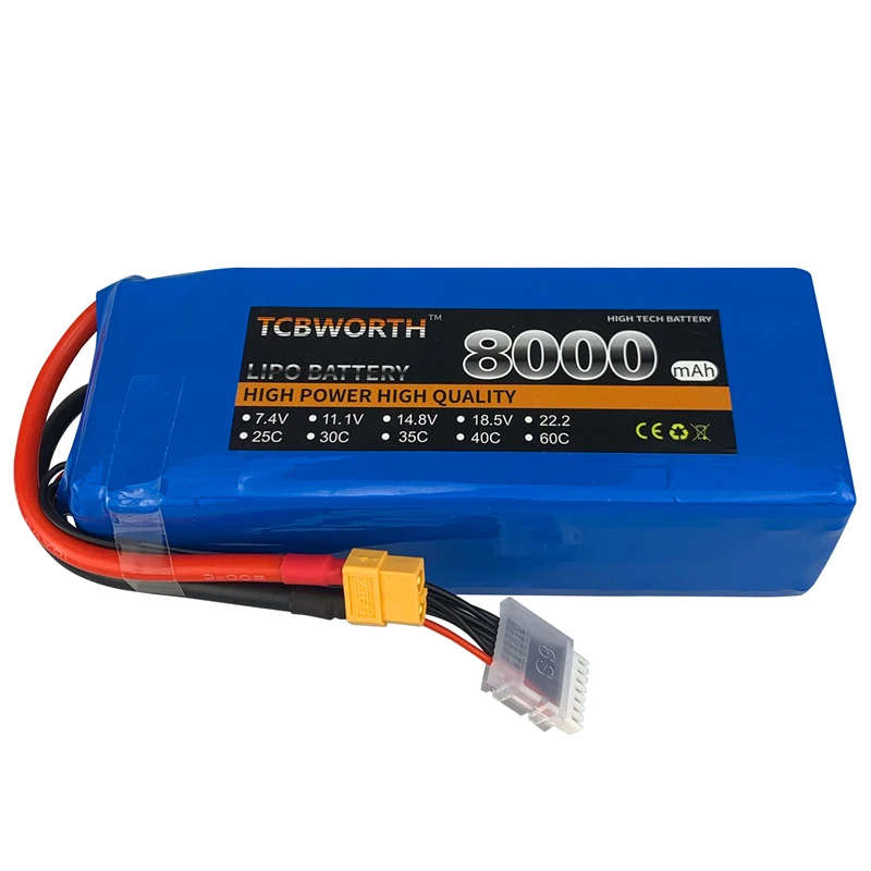 

2S 3S 4S 5S 6S RC Aircraft LiPo Battery 7.4V 11.1V 14.8V 22.2V 8000mAh 25C 35C For RC Agricultral Airplane Car Dron Quadrotor